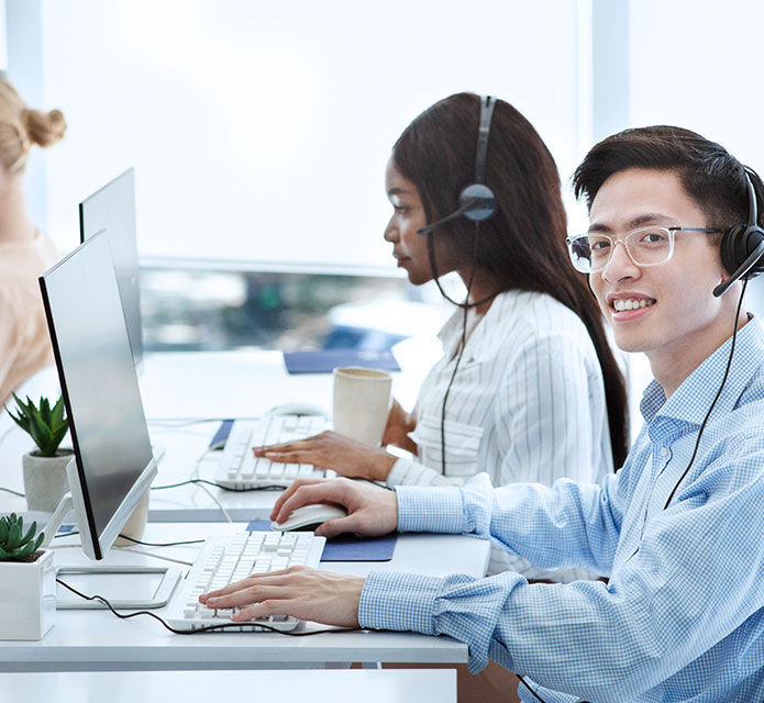 IT support team at work